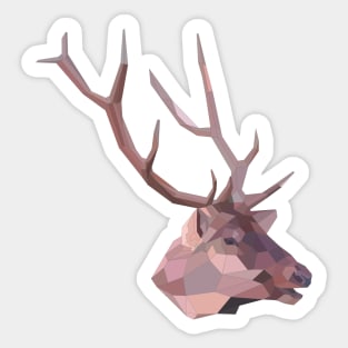 Artistic Polgyon Deer Head Sticker